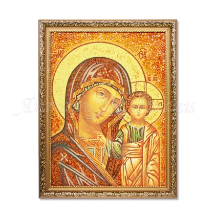 Картина-Икона Казанская БМ, янтарь купить в Санкт-Петербурге