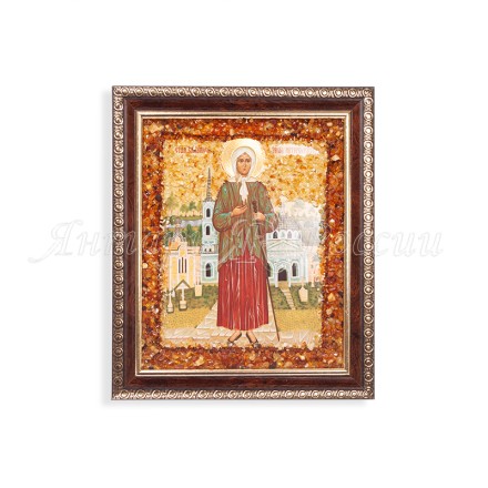 Икона св. Ксения Петербургская, янтарь купить в Санкт-Петербурге
