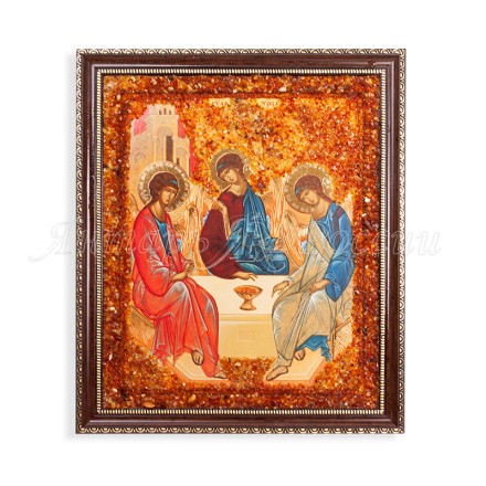 Икона из Янтаря св. Троица купить в Санкт-Петербурге