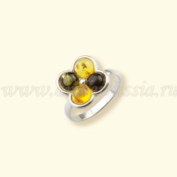 Кольцо с Янтарём Посеребрение