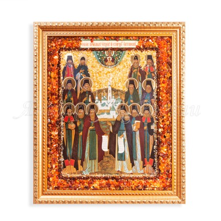 Икона из Янтаря собор Оптинских Старцев купить в Санкт-Петербурге