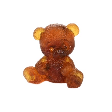 Фигурка &quot;Мишка сердечки на лапках&quot; из Янтаря и эпоксидной смолы купить