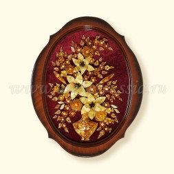 Панно &quot;Цветы&quot; из Янтаря