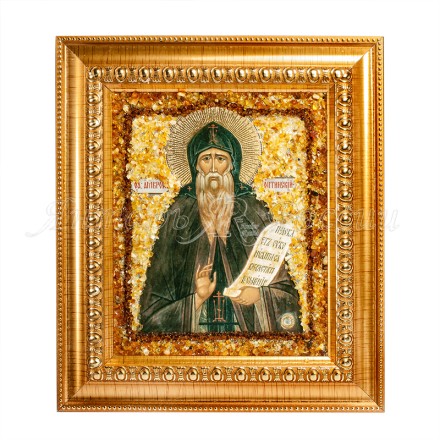 Икона из Янтаря св.Амвросий Оптинск. купить в Санкт-Петербурге