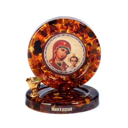 Подсвечник &quot;БМ Казанская&quot; из Янтаря и эпоксидной смолы купить