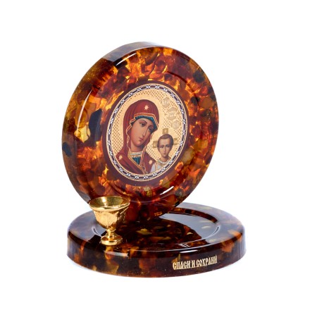 Подсвечник &quot;БМ Казанская&quot; из Янтаря и эпоксидной смолы купить