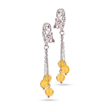 Клипсы &quot;Виктория&quot; из Янтаря и юв.сплава купить