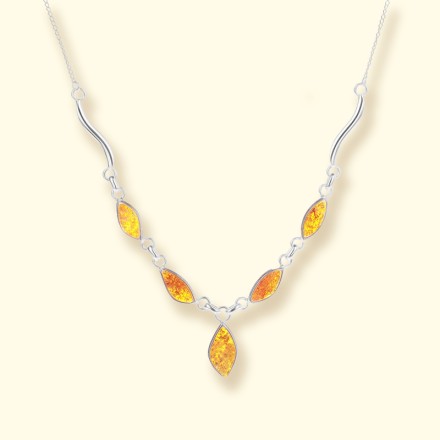 Колье Посеребрение с Янтарем купить