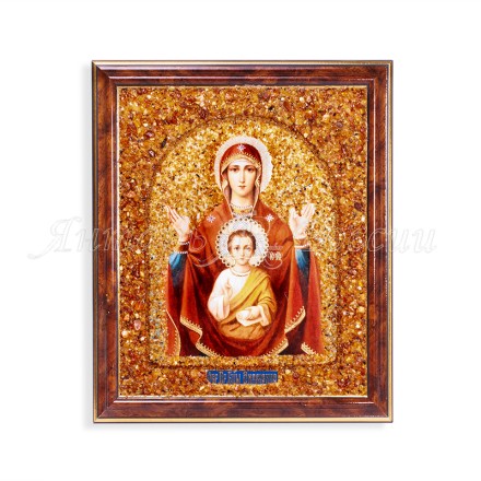 Икона из Янтаря БМ Знамение купить в Санкт-Петербурге