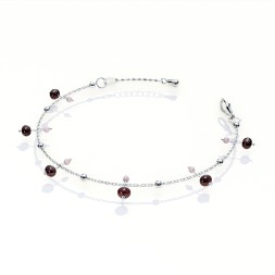 Браслет-Анклет Фантазия, Янтарь/Кварц