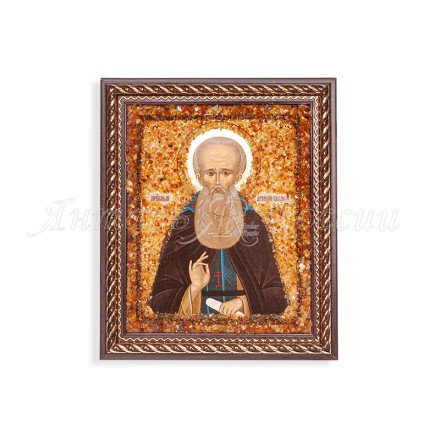 Икона из Янтаря св.Арсений купить в Санкт-Петербурге