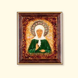 Икона из Янтаря св. Матрона Янтарь 37х44см