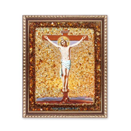 Икона из янтаря Распятие Господне купить в Санкт-Петербурге